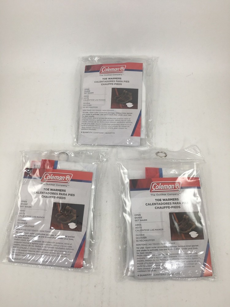 3 Coleman Toe Warmers 4 Packs
