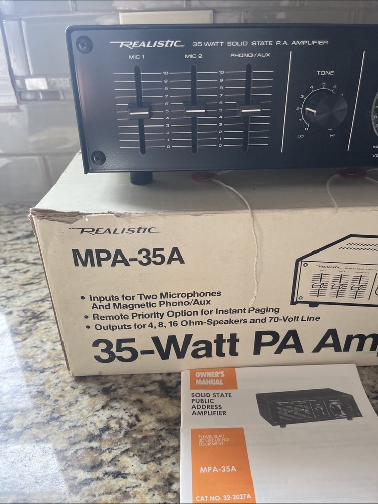 Realistic MPA 35A Public Address Amplifier 35 Watt Model 32-2027A Solid State