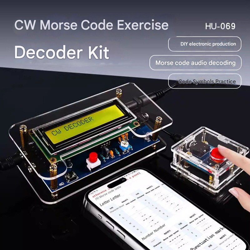 CW Trainer Morse Code Decoder Keyer Interpreter DIY Electronic Component Kit SET