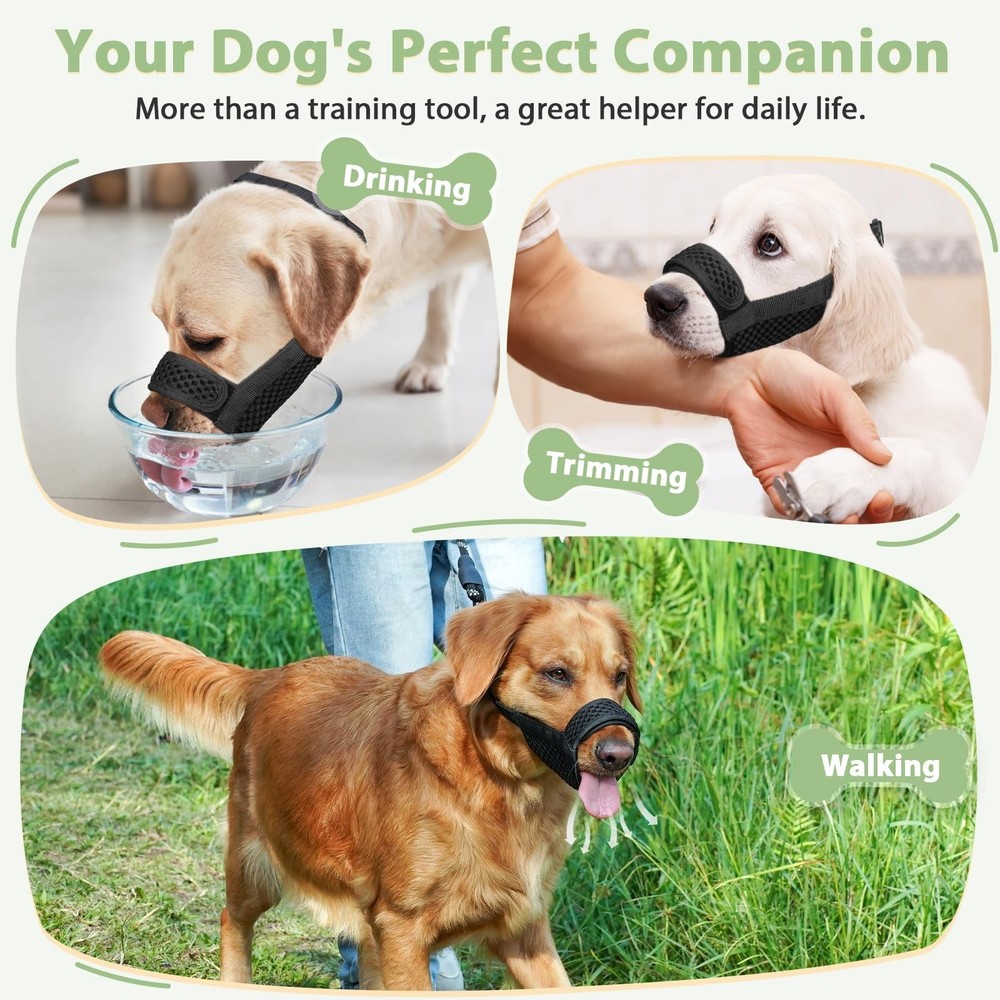 Mayerzon Dog Muzzle with Hook and Loop for Large Medium Small Dogs, Patented ...