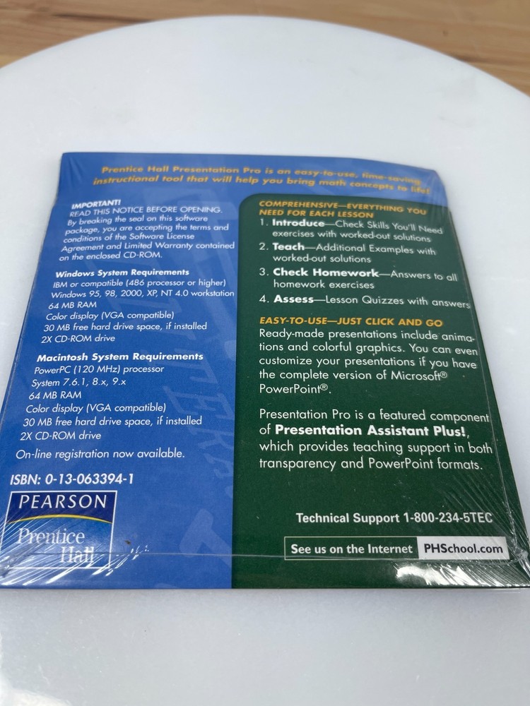 Prentice Hall Presentation Pro Algebra I Teacher CD-ROM PowerPoint