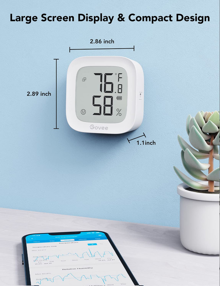 Wifi Thermometer Hygrometer H5103, Indoor Bluetooth Temperature Humidity Sensor