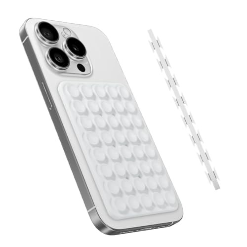 Silicone Suction Phone Case Mount - Universal Compatibility for iPhone & White