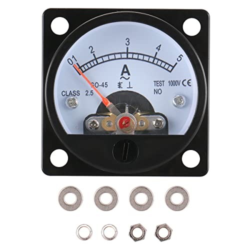 Round Ammeter SO-45 Analog Panel Meter Class 2.5 Accuracy AC 0-5A Black