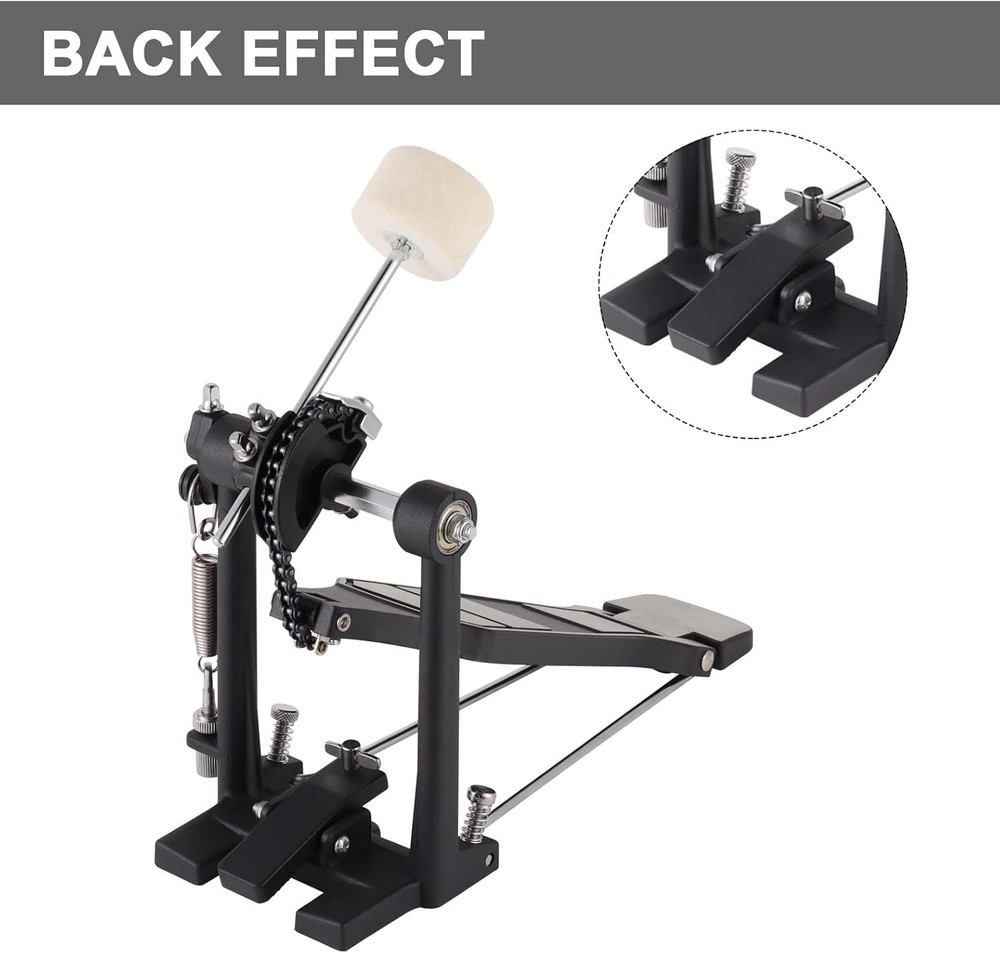 Double Chain Drum Pedal: Customizable Tension & High-Density Felt Hammer