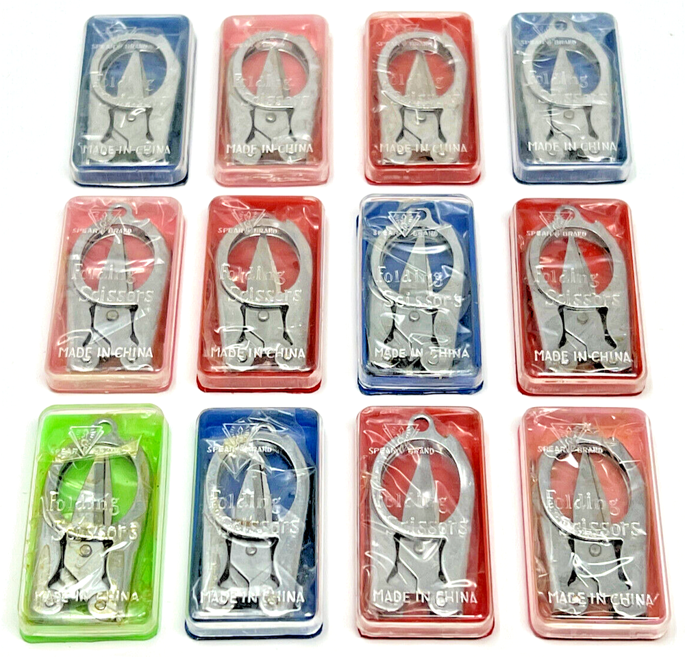 12-Pack FOLDING POCKET SCISSORS - 3.5" - Metal Sharp Durable Portable Travel