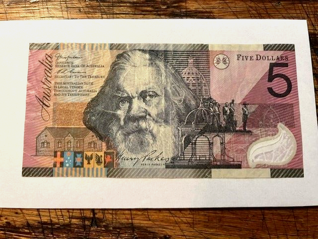 2001 Australia 5 Dollar Polymer Note/P-56/VF++ #1628