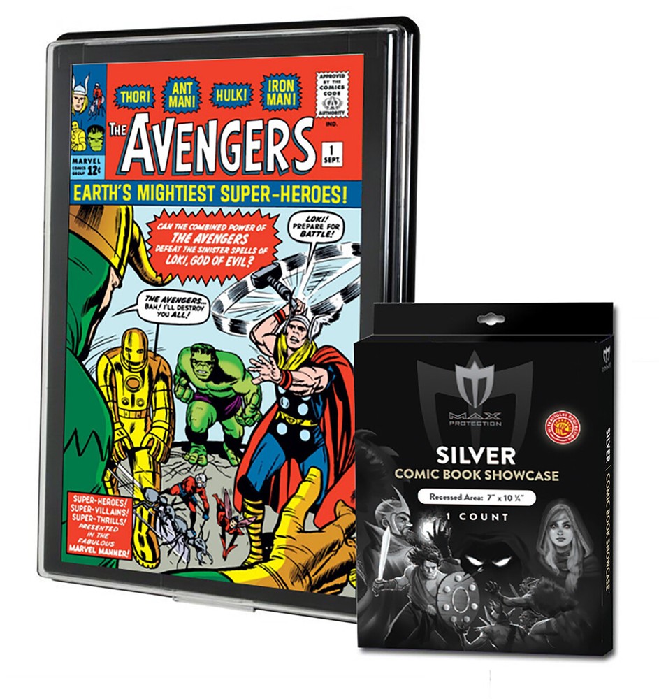 5 Max Pro UV Silver Comic Book Premium Showcases Wall Mountable Display Frames