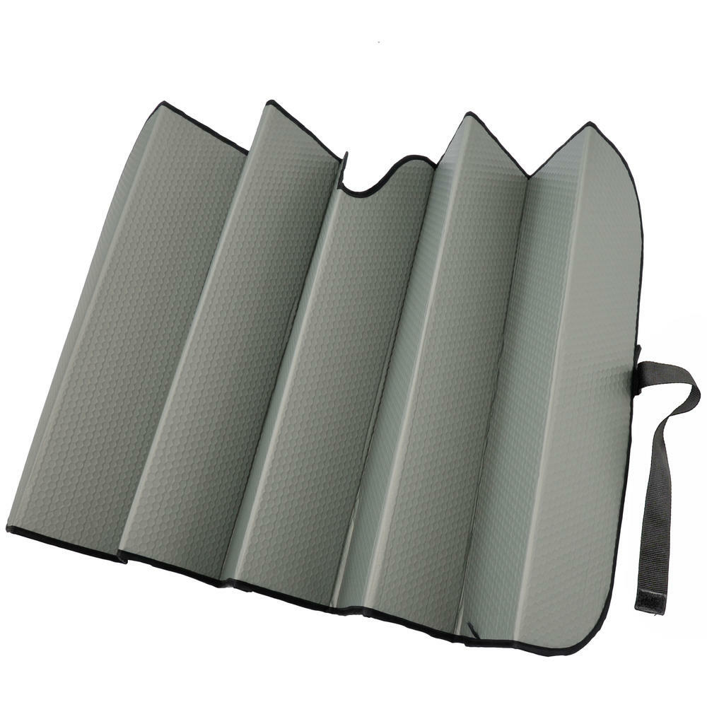 Jumbo Auto Sun Shade Foldable Metallic Gray Wind Shield Visor UV Protection