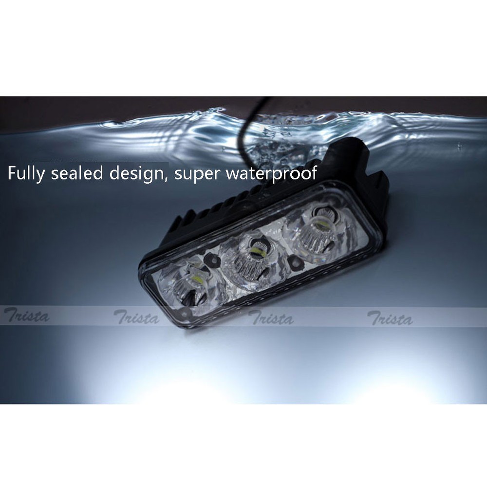 2PC 3LED White Car DRL Daytime Running Light Remote Control Strobe Flash Warning