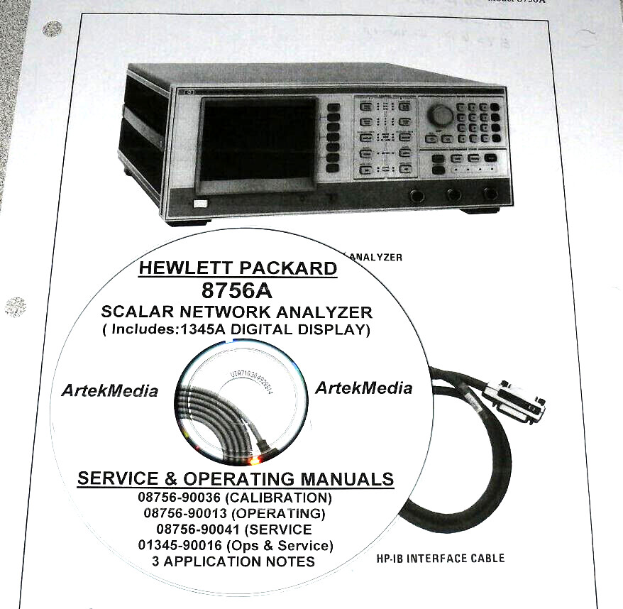 HP 8756A 1345A SCALAR NETWORK ANALYZER Operating-Service Manuals+ App Notes 8vol