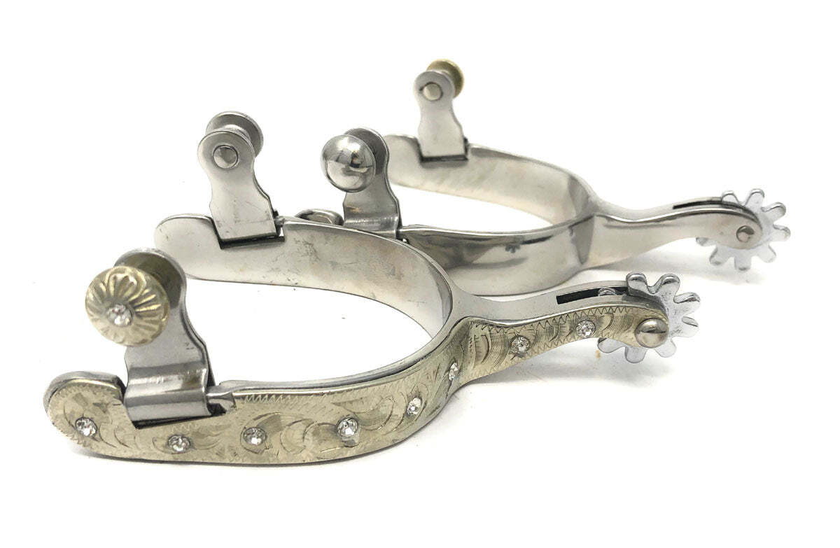 Stainless Steel Rhinestone Spurs - Ladies