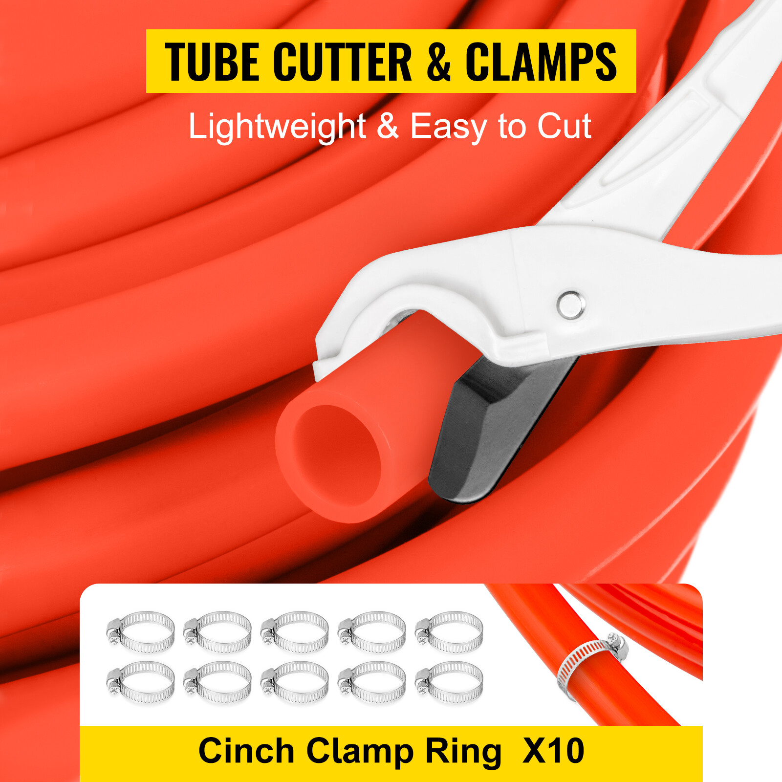 VEVOR 1/2"x1000ft Pex Tubing Oxygen Barrier Red Pex-B Pipe Radiant Floor Heat