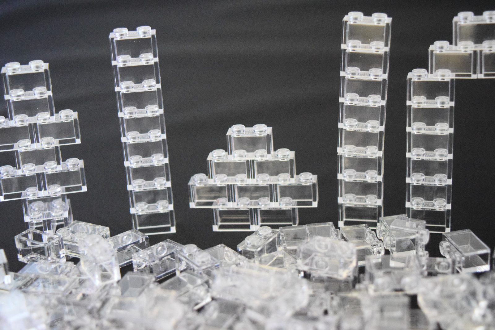 ☀️NEW LEGO Lot Of 50 1X2 Bricks White Transparent Clear Translucent trans clea