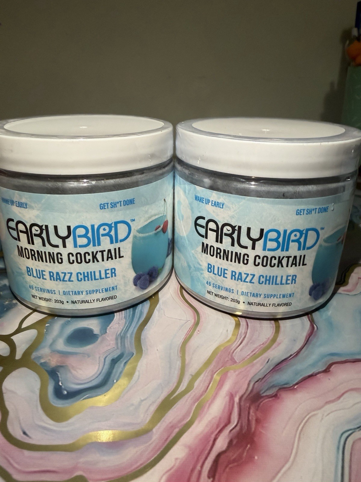 early bird morning cocktail Blue Razz Chiller X2