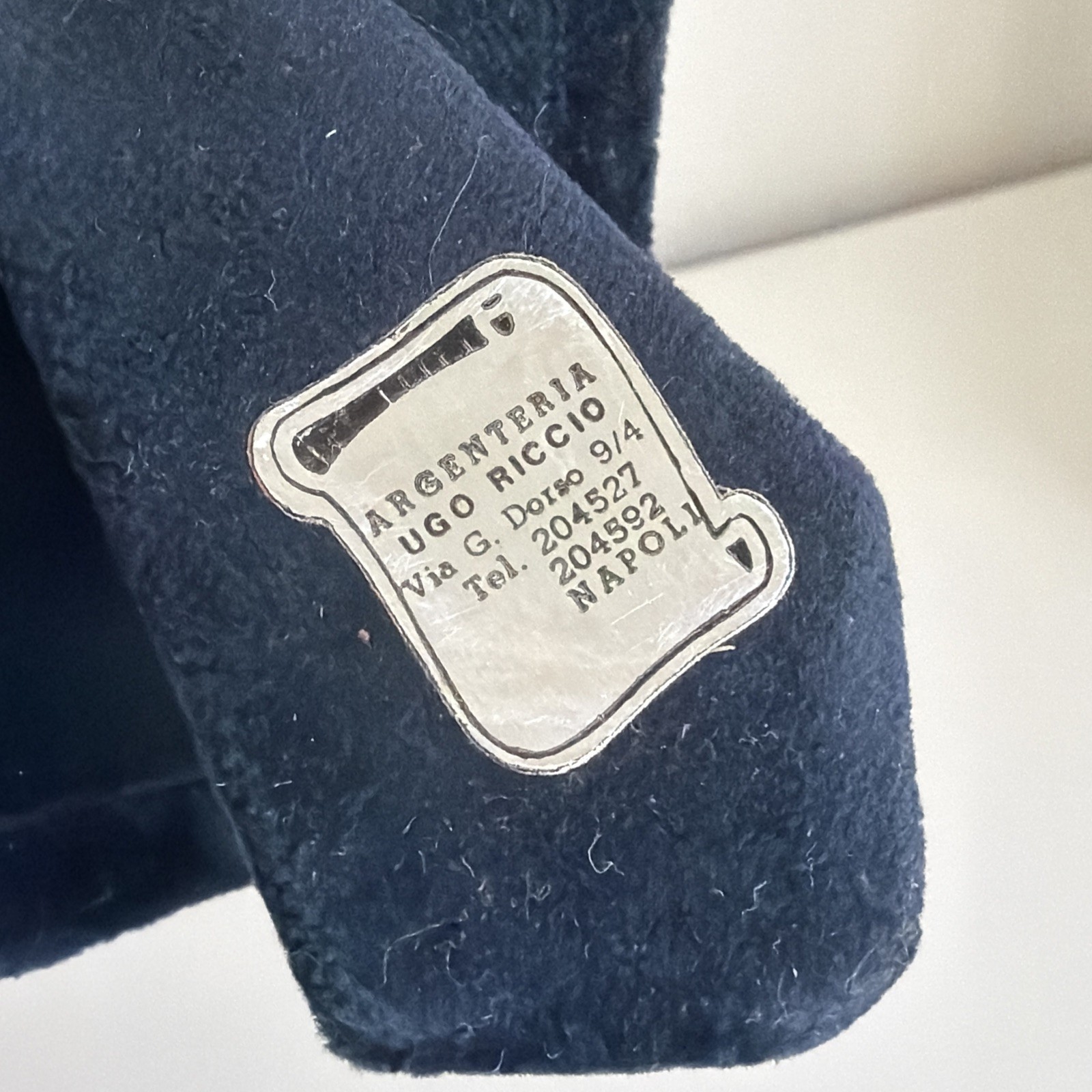 Vintage Sterling Silver 925 Small Frame Velvet 2x3 R 1÷2gv Riccio Argenti Italy