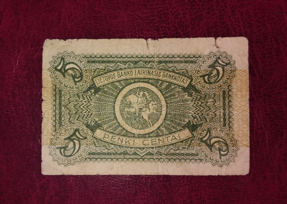Lithuania 5 cents banknote, 1922year(normal condition)