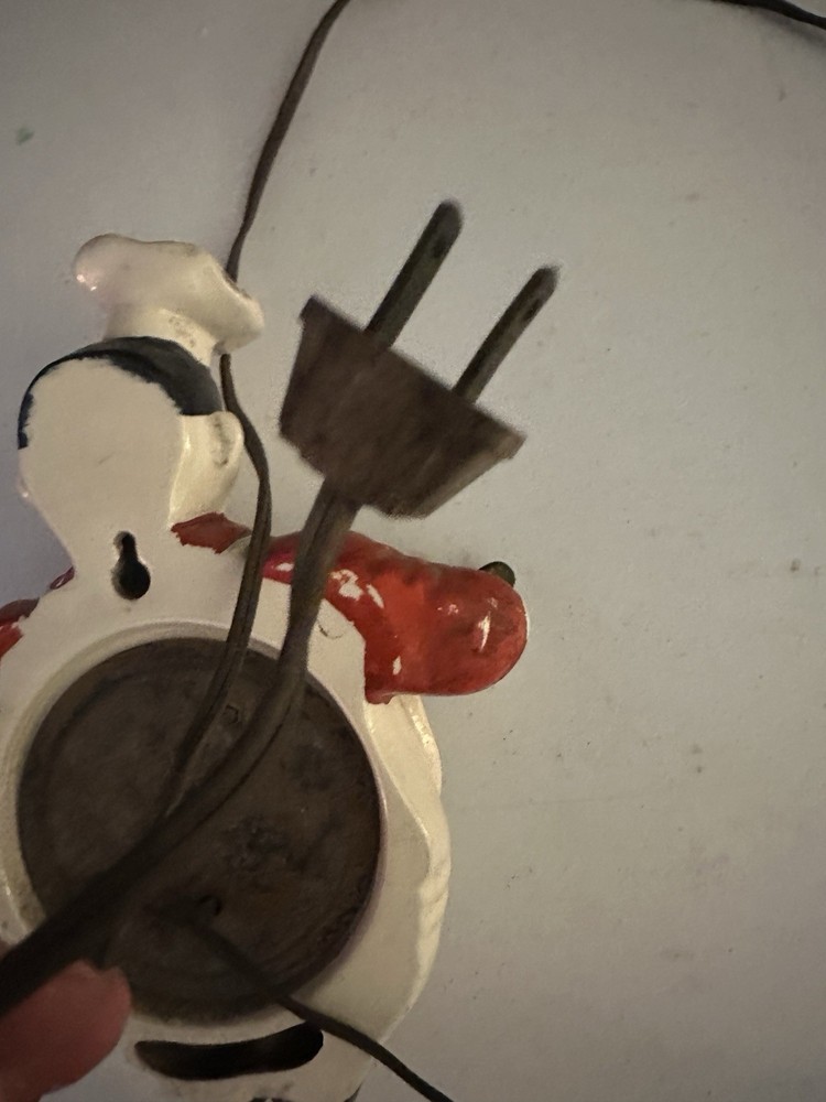RED WING POTTERY CHEF KITCHEN WALL CLOCK 1947 VINTAGE