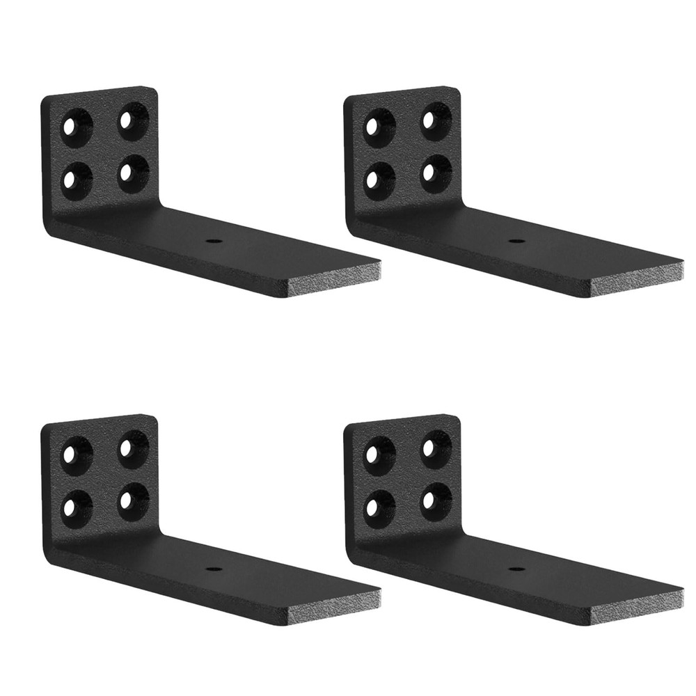 4 Pack Floating Shelf Bracket Heavy Duty, Hidden Shelf Brackets 5mm Thick L B...