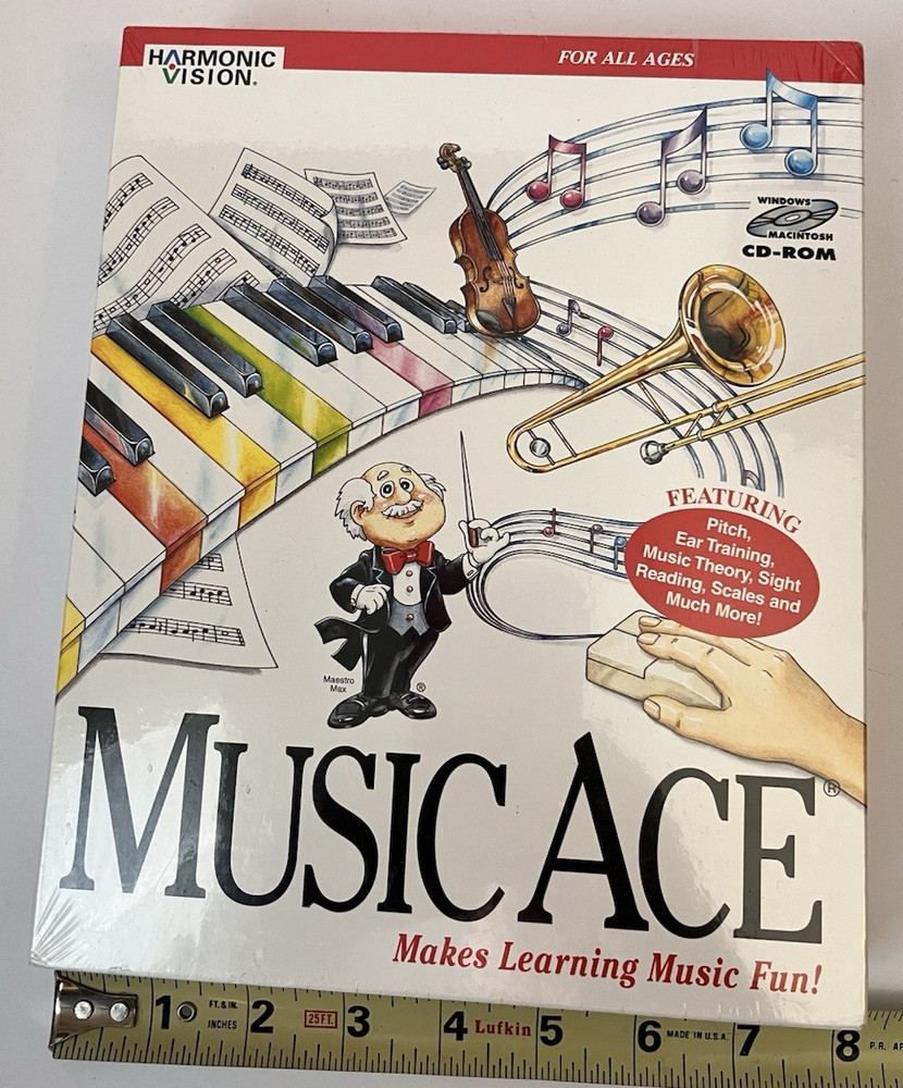 Music Ace Software Windows 3.1 95 Macintosh CD Harmonic Vision New Sealed