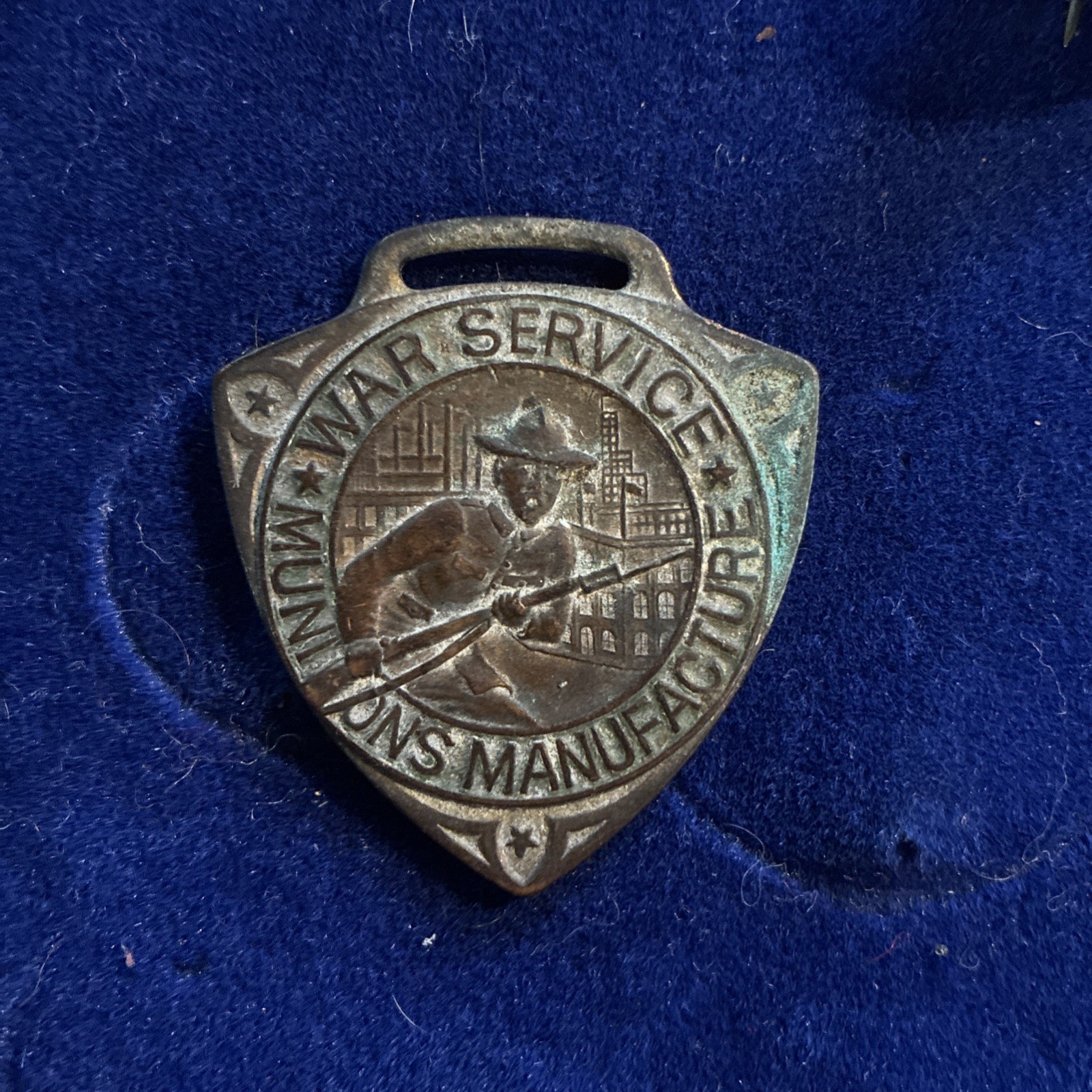 Trojan Powder Co. Watch Fob Medal WWI Era Munitions Manufacture War Service ww2