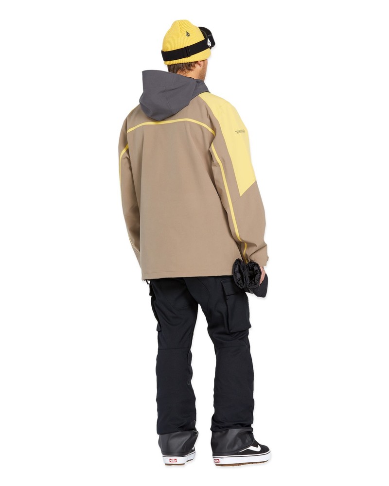 Volcom Brighton Pullover Men's Winter Jacket, Chestnut Brown, Large