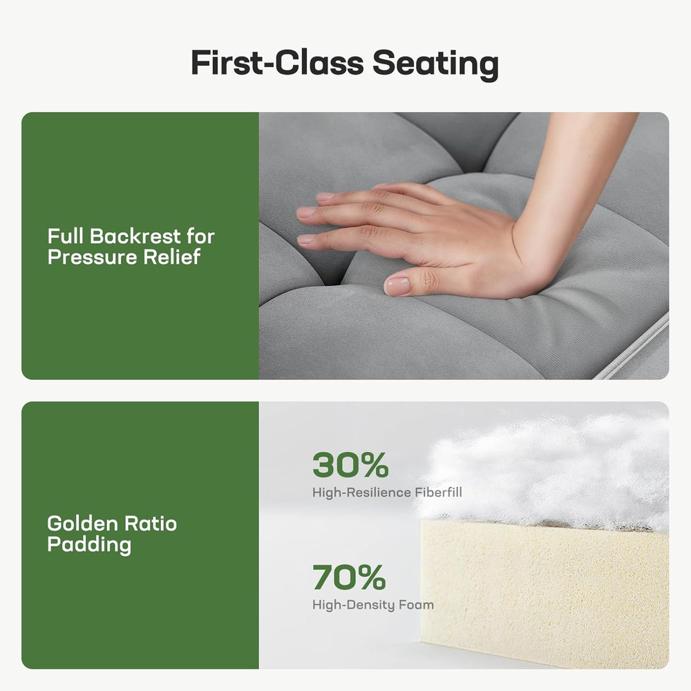 3-In-1 Convertible Futon Sleeper Sofa Bed, Pull Out Couch with Adjustable Backre