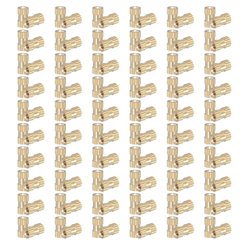 120 Pcs Threaded Heat Set Inserts M2x6x3.5mm Brass Knurled Insert Tip Nut