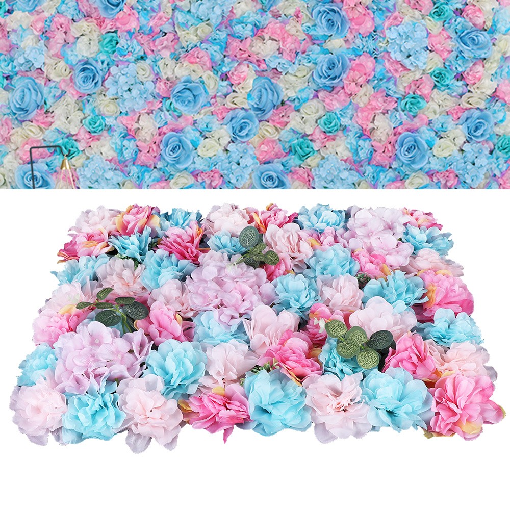 12Pcs Wedding Artificial Flower Wall Panel Hydrangea Rose Panel for Stage Decor