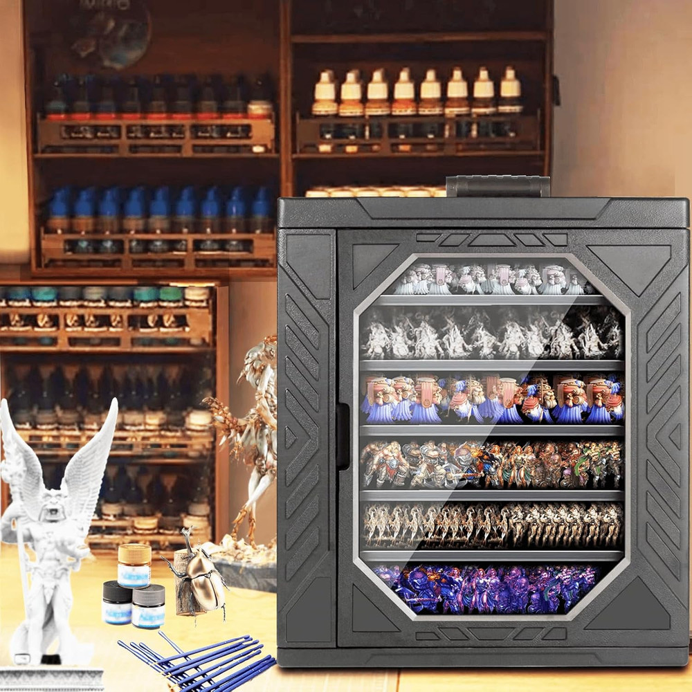 Miniature Action Figure Display Case for Warhammer 40K - Rectangular Carrying Ca