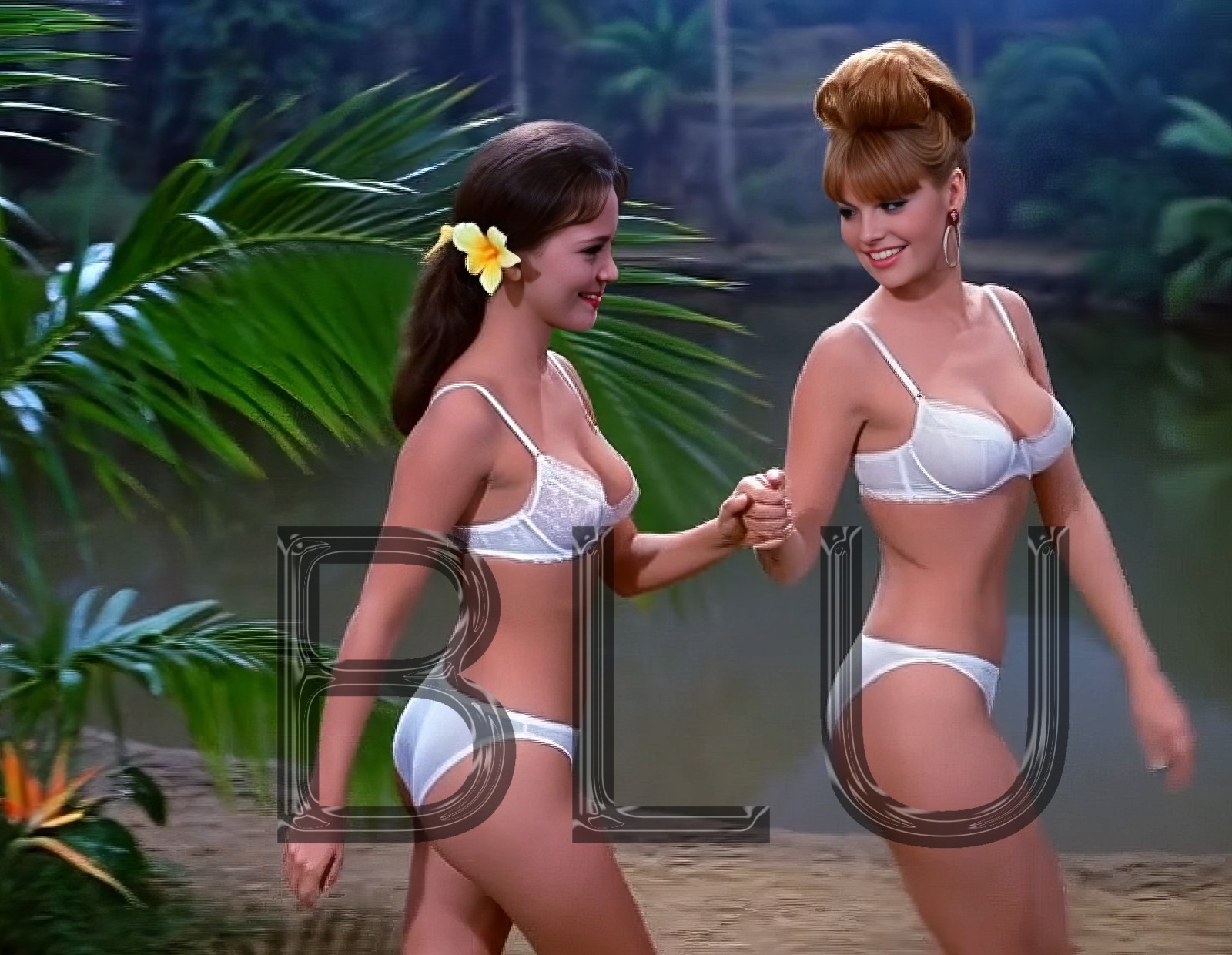 Gilligan's Island, Ginger, Mary Ann Playing in the Jungle 11 x 14"  Photo Print