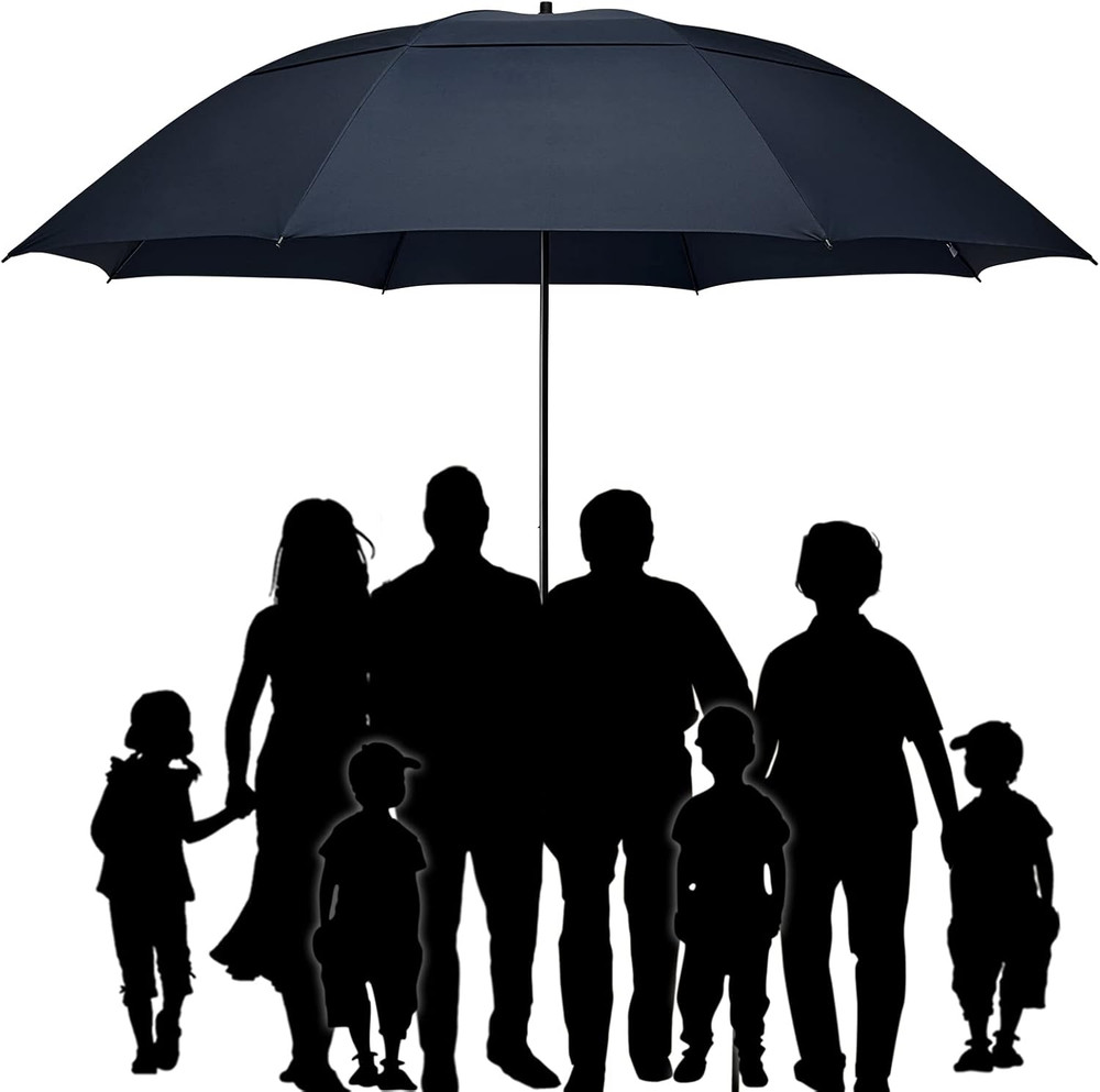 80 Inch Huge Large Oversize Golf Umbrella Double Canopy Vented Windproof Stick U