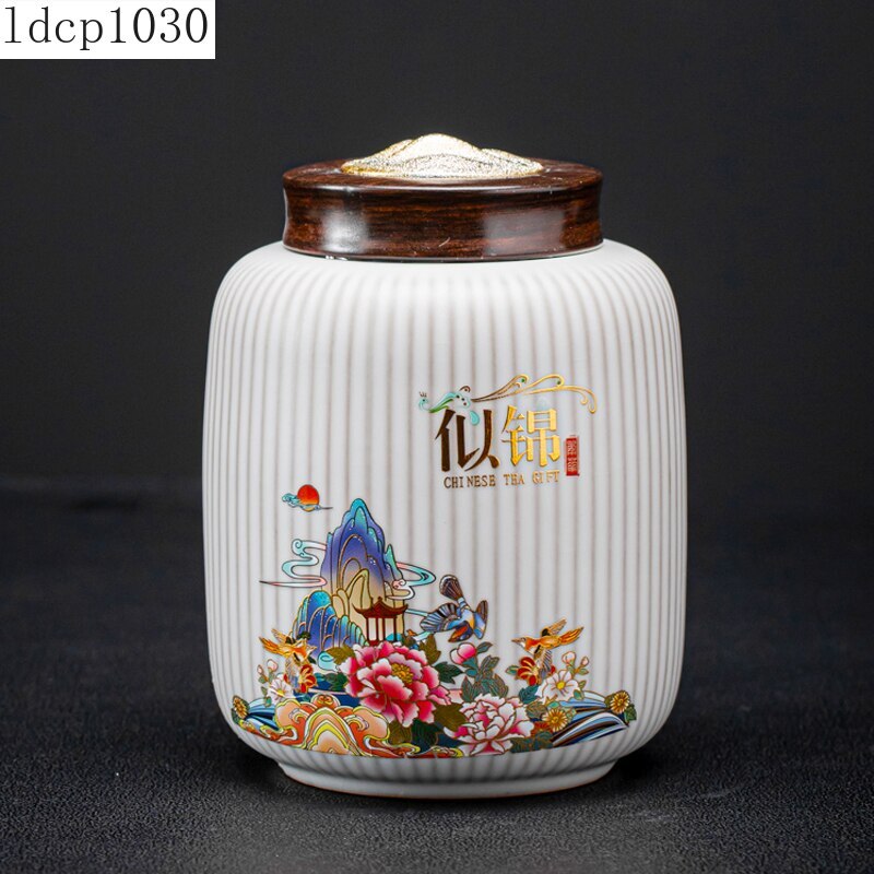 Ceramic Tea Caddy Sealed Tea Storage Tank High-end Tea Caddy Household