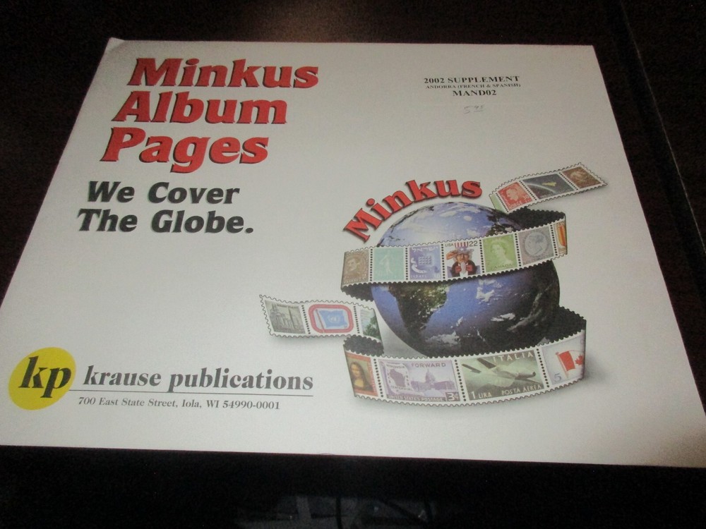 "MINKUS"ALBUM PAGES ANDORRA 2002 SUPPLEMENT #MAND02 W/FREE SHIPPING!!!