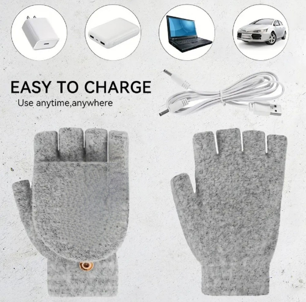 heated gloves USB Fingerless Mitton