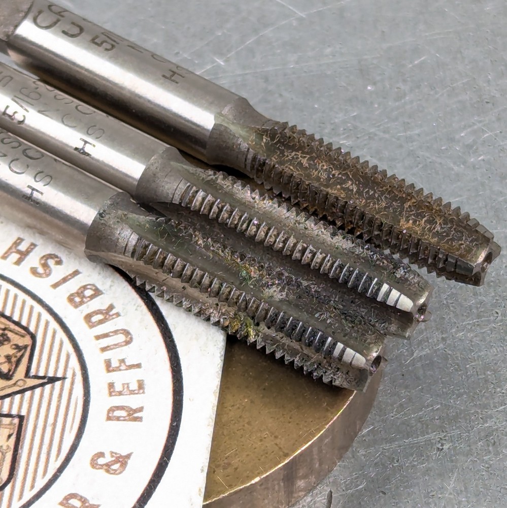 3 Taps 5/16-22 NS 4-Flute Sharp! Card USA HSS Machinist Toolmaker§059