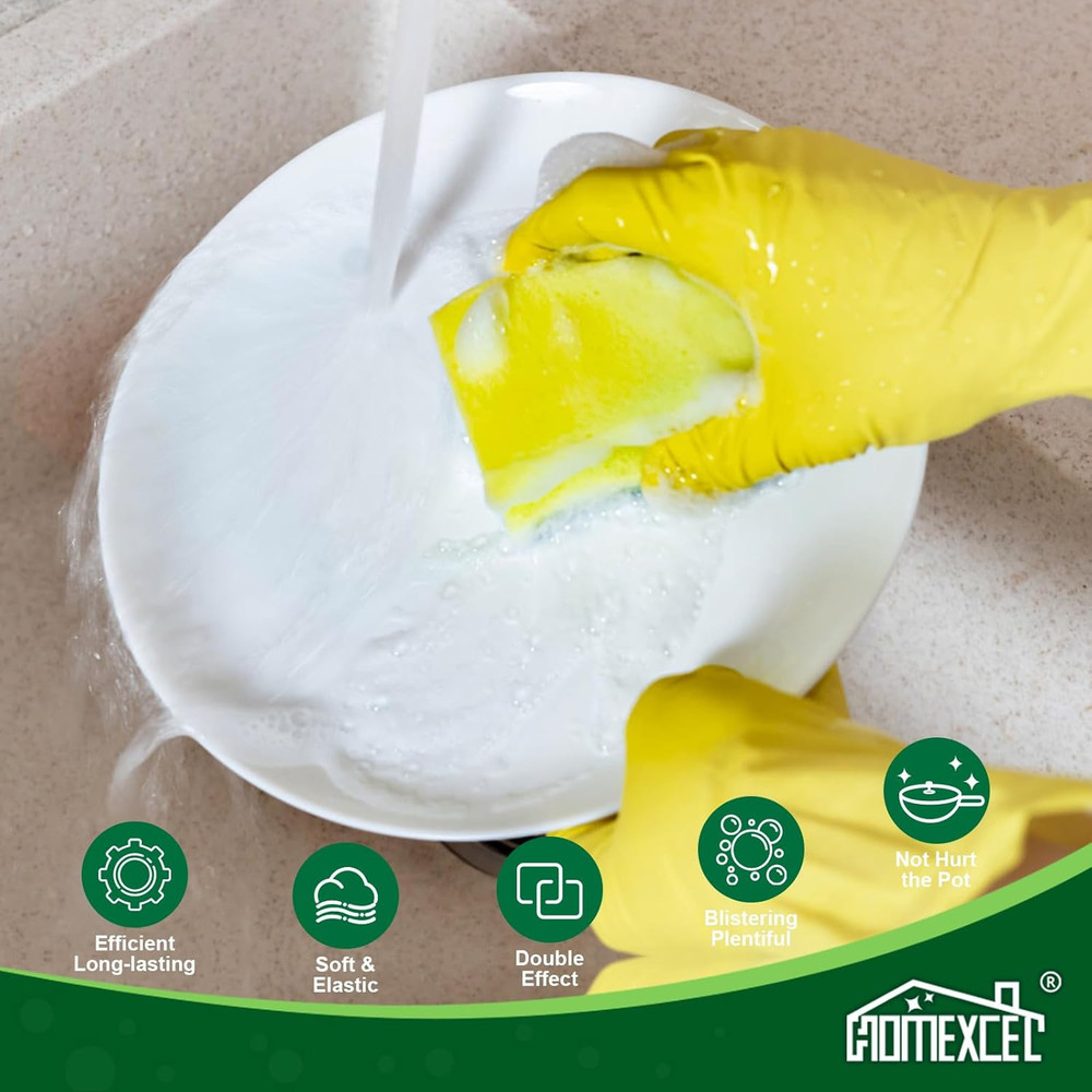 24 Pack Heavy Duty Scrub Sponge 2 Sided Kitchen Cleaning Scouring Pad