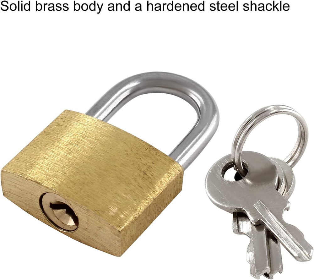6 Pieces Mini Locks with Keys, Small Solid Brass Padlock Suitcase Locks for Lugg