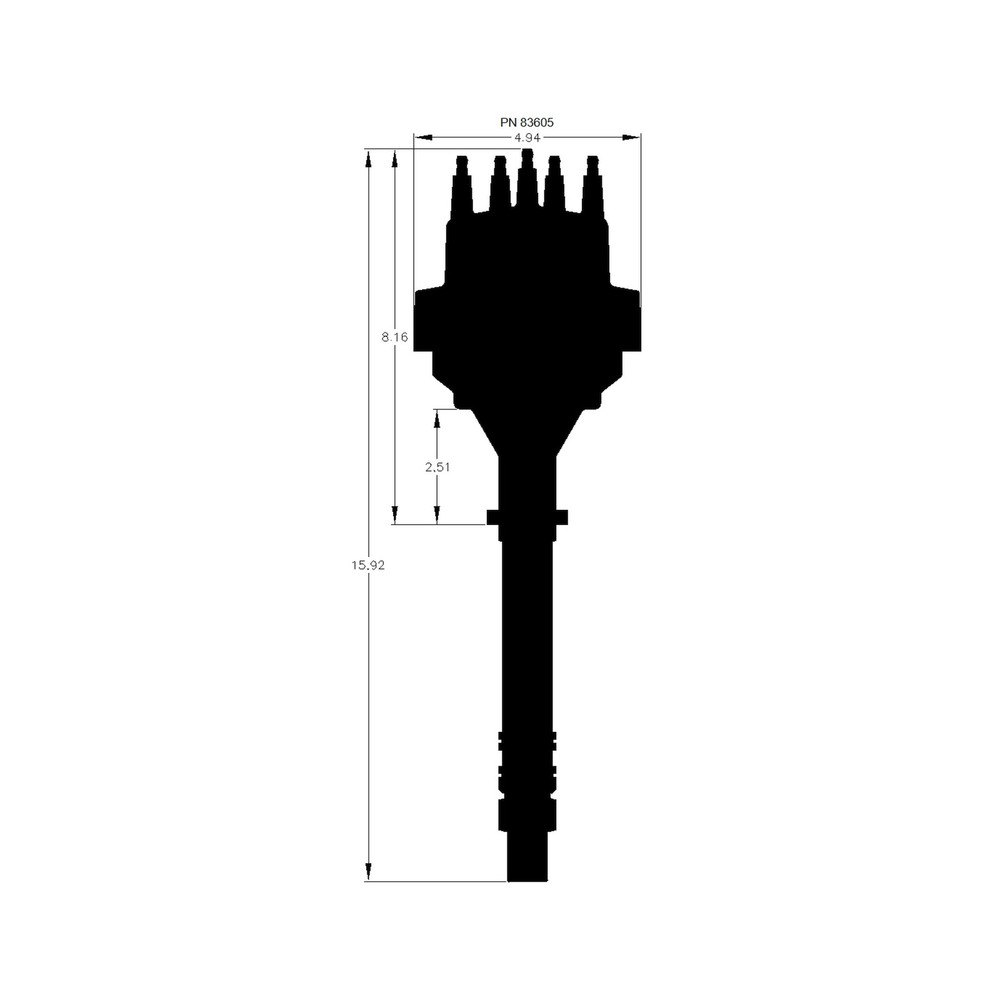 MSD 83605 Ready-to-Run Distributor with Internal Module and Black Cap