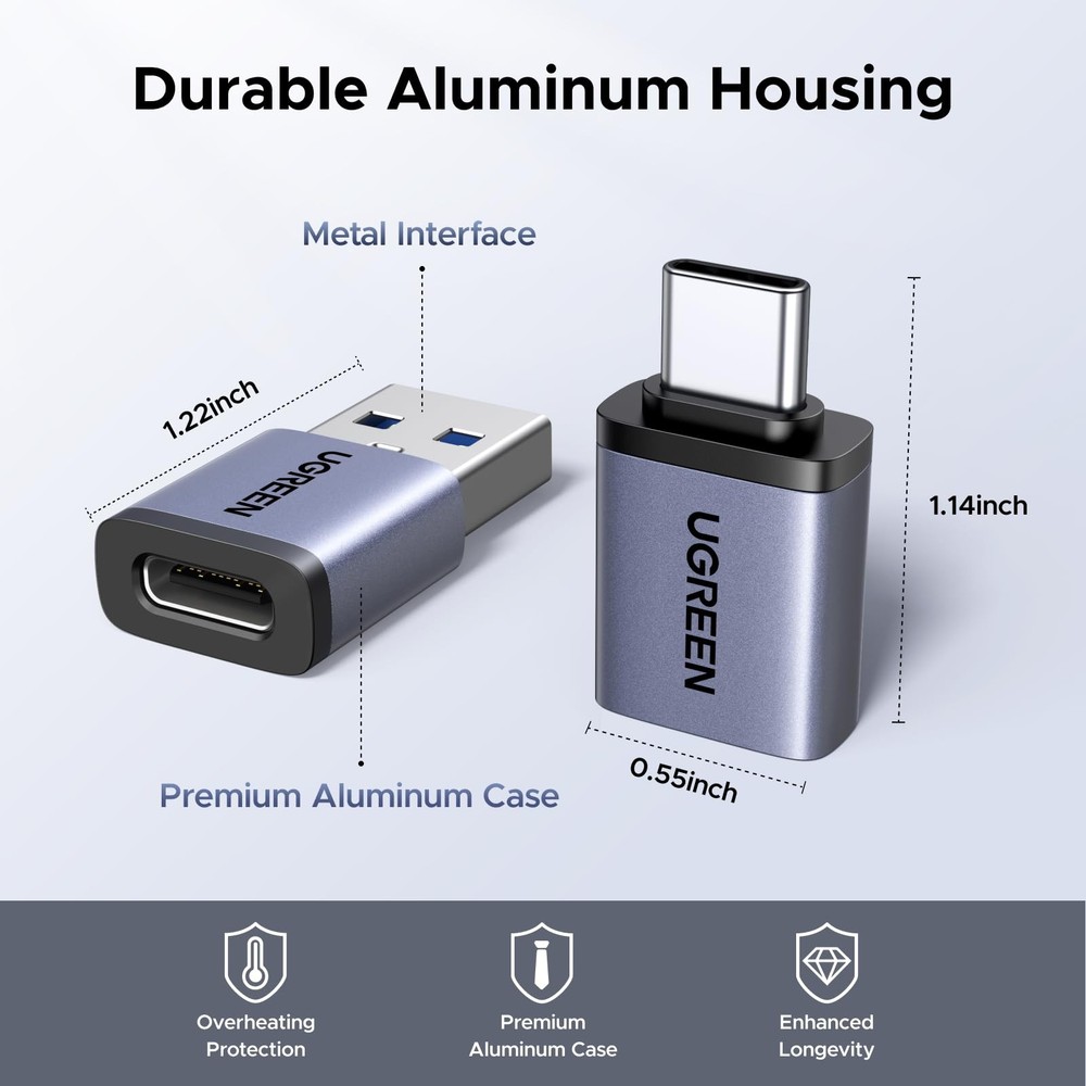 UGREEN USB to C Adapter & C Combo 4-Pack, 10Gbps Space