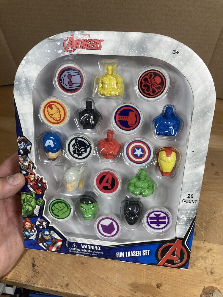 Marvel Avengers Fun Eraser Set New Sealed
