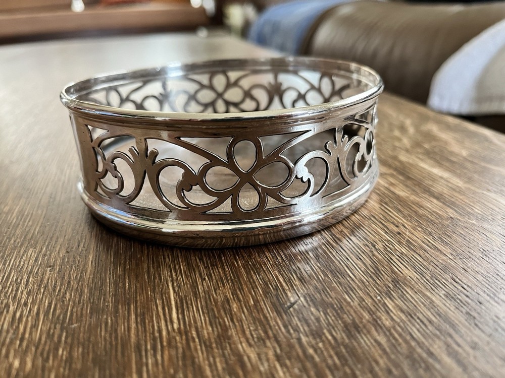 English SILVER Wine Coaster