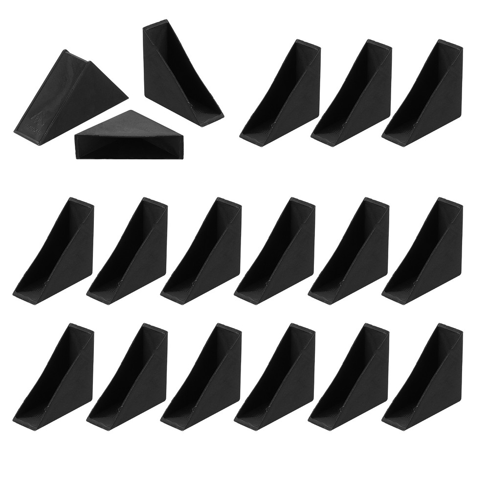 30Pcs 0.63x2in Plastic Right Angle Triangle Glass Table Corner Protector, Black