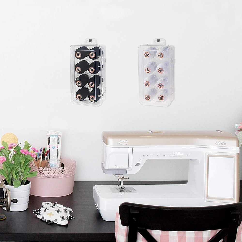 Polyester Embroidery Machine Thread 1000M Each with Clear Plastic Storage Box fo