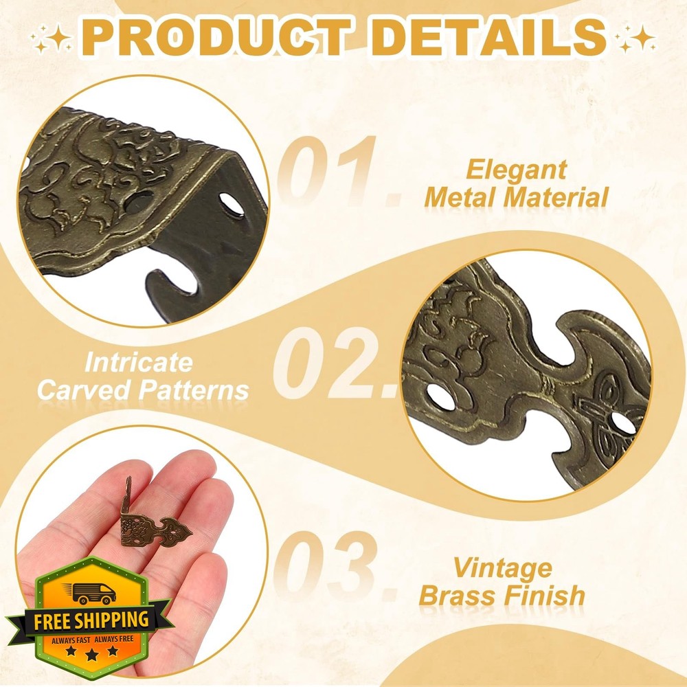 uxcell 4pc Brass Corner Protector, L-Shape 1x0.7", Cabinets