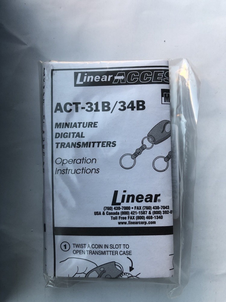 Linear ACT-34B Megacode Block Codes Access Remote Transmitter ACP00872