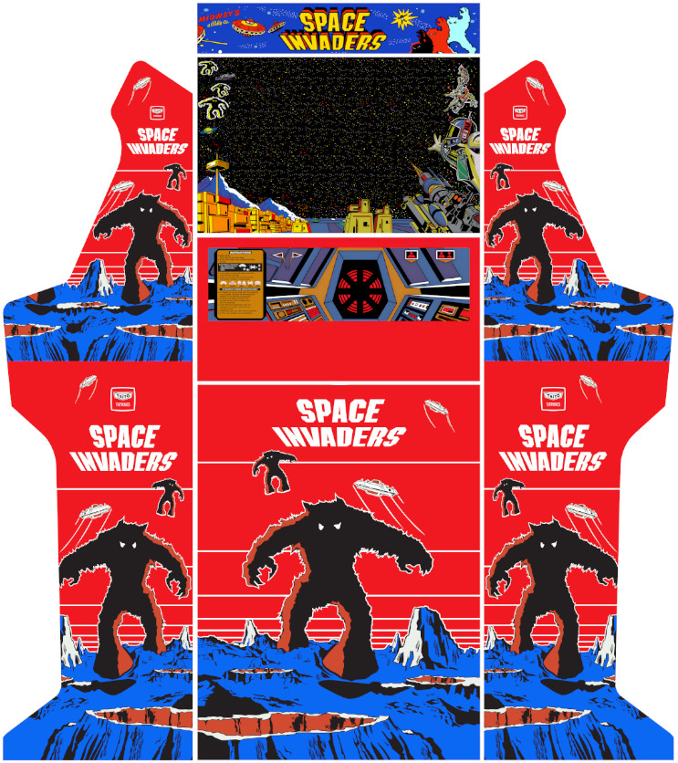 Pandora Arcade Cabin Graphics Vinyl Box Stickers Universal Space Invaders