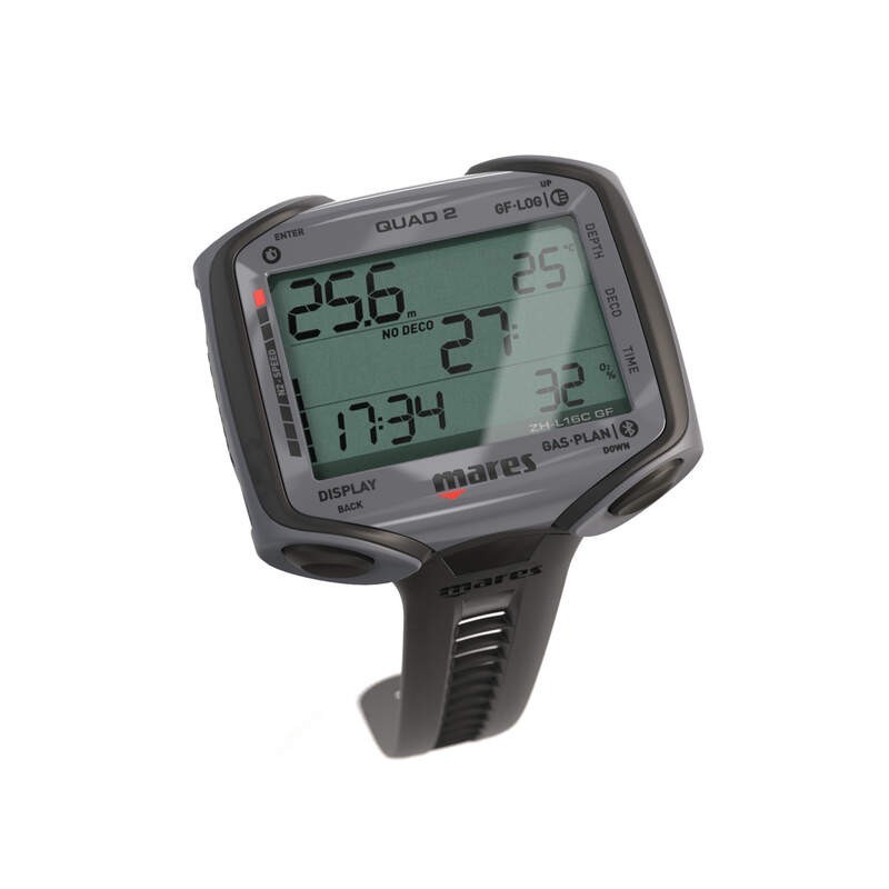 Mares QUAD 2 Wrist Dive Computer - Black - Large Screen 414152