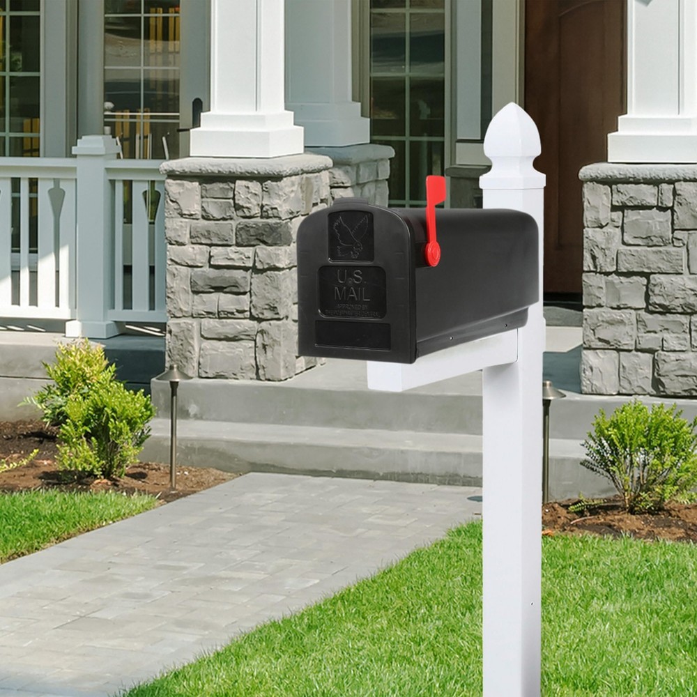 Parsons™ Rust-Proof Plastic Post Mounted for Outside, Black, Medium Curbside ...