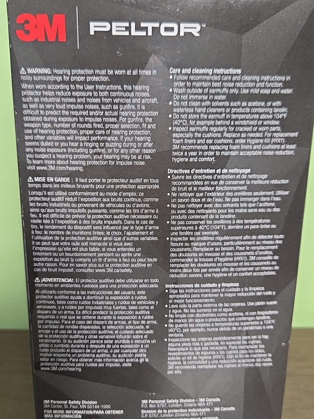 3M X1P3E Peltor Cap Mount Ear Muffs Hard Hat Attachment Noise Reduction NRR 21dB